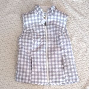 Gray and White Checkered Vest